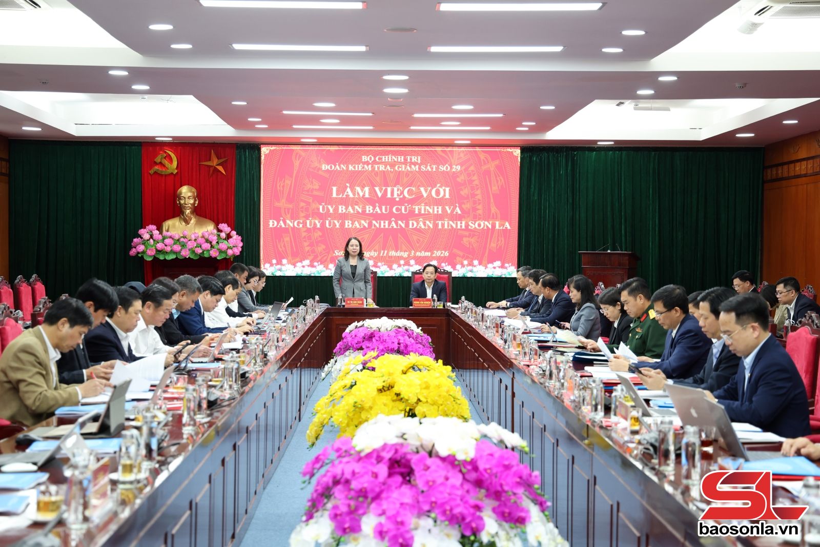 Đoàn kiểm tra, giám sát của Bộ Chính trị, Ban Bí thư làm việc với Ủy ban Bầu cử tỉnh và Đảng ủy UBND tỉnh Sơn La