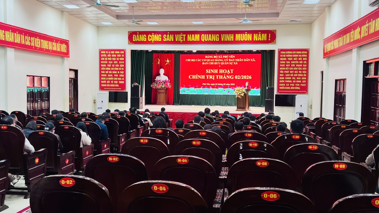 Xã Phù Yên sinh hoạt chính trị dưới cờ tháng 02/2026