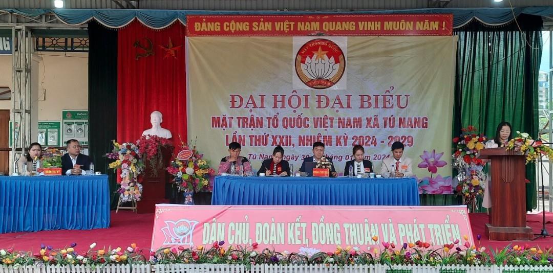 Đại hội đại biểu Mặt trận Tổ quốc Việt Nam xã Tú Nang lần thứ XXII, nhiệm kỳ 2024 - 2029 thành công tốt đẹp